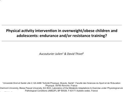 Physical Activity Intervention In Overweight/Obese Children And Adolescents: Endurance And/Or Resistance Training?
