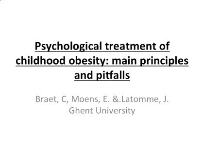 Psychological Treatment Of Childhood Obesity: Main Principles And Pitfalls